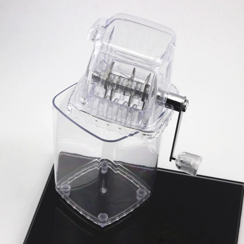 

Portable Manual Ice Crusher Shaver Shredding Machine Hand Cranked Snow Cone Transparent Mini Domestic Ice Shaver