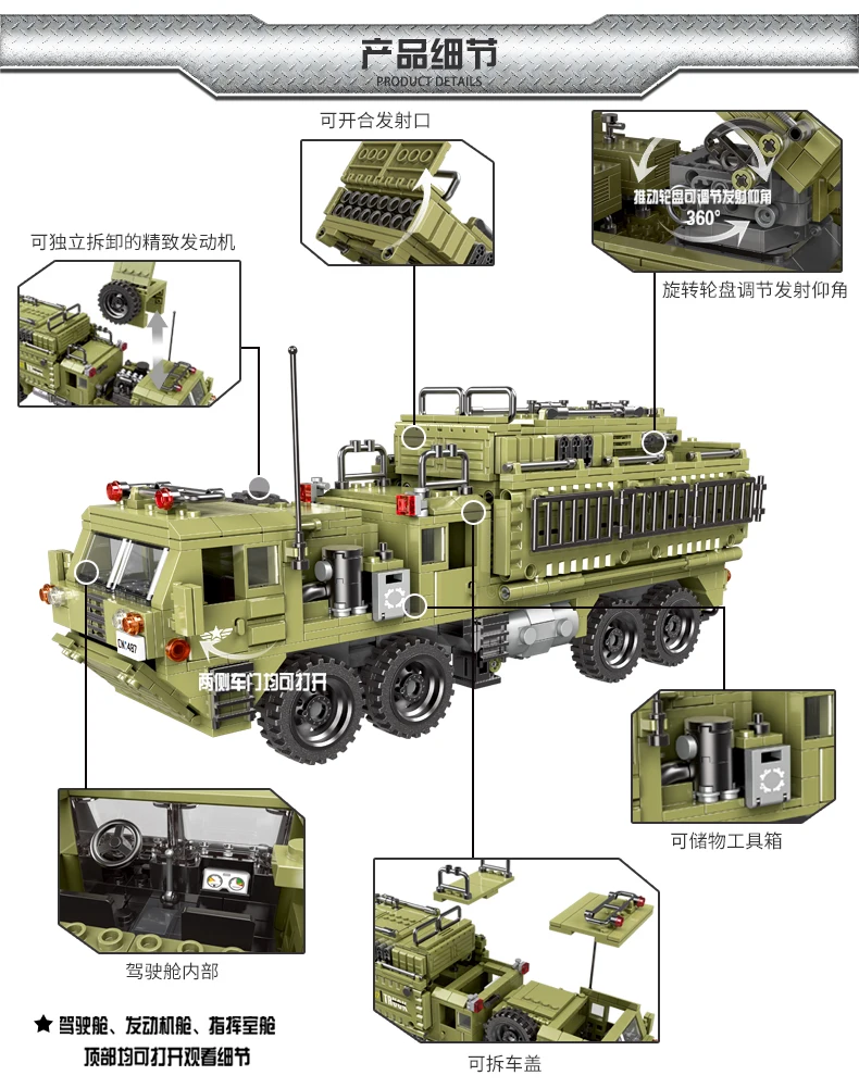 

Hot Sales Military Building Blocks WW2 Scorpion Heavy Truck Blocks Bricks 1377pcs Cross Fire with Army Figures Toys Gifts