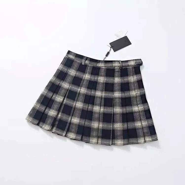 

Mix color 2pcs/lot Paris Girl Spring Summer Harajuku Women Fashion Skirts Cute Yellow Black Red Lattice Pleated Skirt Punk Style