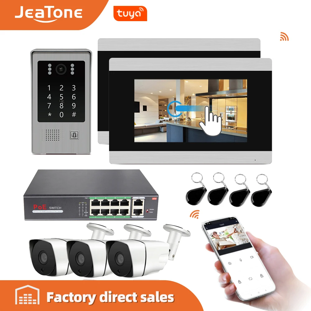 7 ''Wi Fi IP сенсорная кнопка видеодомофон дверной звонок Система контроля