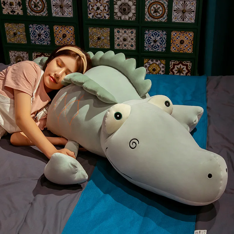 

70/100/130cm Big Size Crocodile Plush Toy Cartoon Crocodile Plush Animal Toy Soft Stuffed Pillow Birthday Gift for Kids Girls