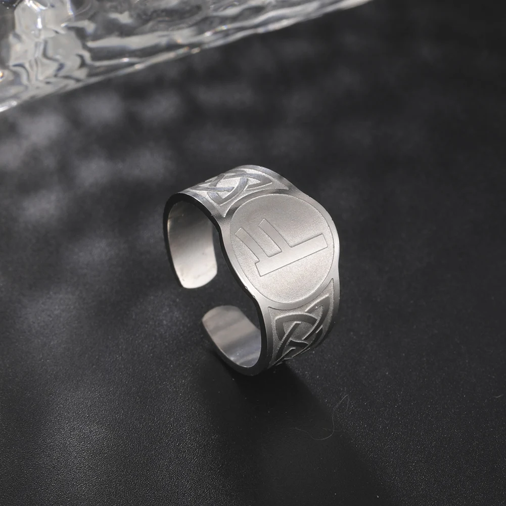 

COOLTIME 24 Nordic Runes Letter Viking Ring Men Wicca Initials Name Alphabet Retro Couple Rings Supernatural Fashion Jewelry