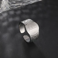 cooltime 24 nordic runes letter viking ring men wicca initials name alphabet retro couple rings supernatural fashion jewelry
