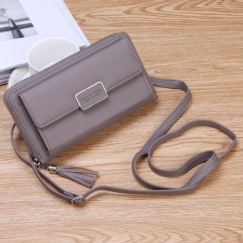 

2020 new Korean ladies zipper clutch bag large capacity chain bag fashion European and American long wallet mobile phone bag