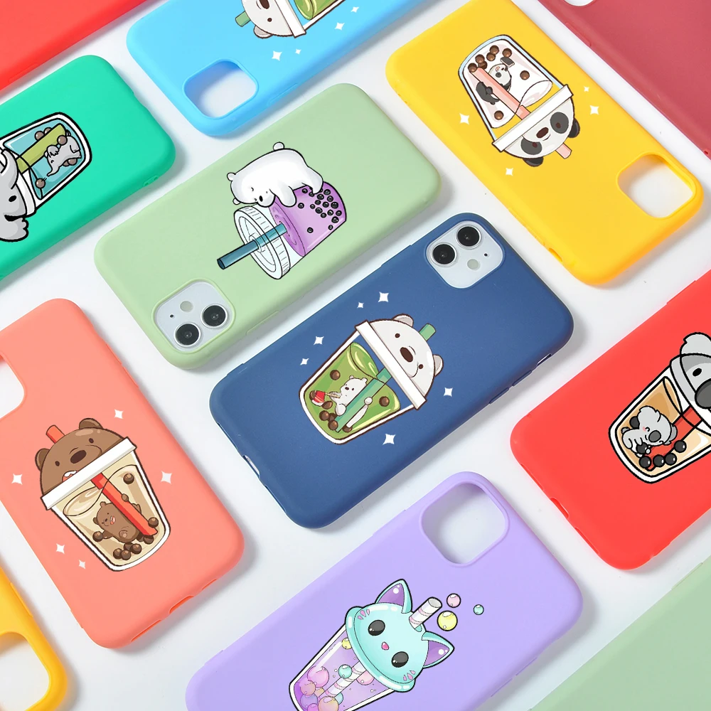 

Cartoon cup illustration Case for iphone 12 Pro Boy Girl Luxury 7 8 Plus SE 2020 Silicone Cover Cute for 11 Case 6 X XR XS Max