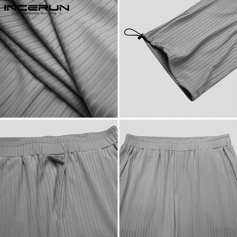 

2021 Men Pants Solid Color Elastic Waist Loose Cozy Casual Trousers Men Workout Joggers Leisure Pantalones Hombre S-5XL INCERUN