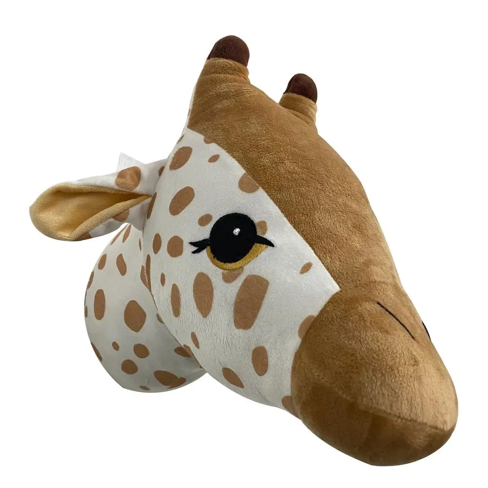 

Animal Stuffed Plush Toys Animal Head Wall Decoration Wall Mount Plush Giraffe Toy Hanging Nursery Decor Felt Dolls Ornament