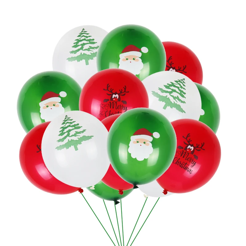 10 шт Счастливого Рождества шары Санта Клаус дерево печатать воздушный шар 2020