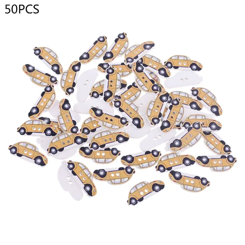 50 шт. деревянные пуговицы для автомобиля 2 отверстия скрапбукинг искусство