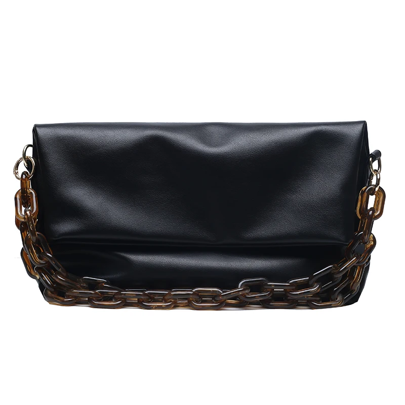

Thick Chain PU Leather Shoulder Bags for Women 2021 Crossbody Handbags and Purses Female Travel Luxury Trending Cross Body