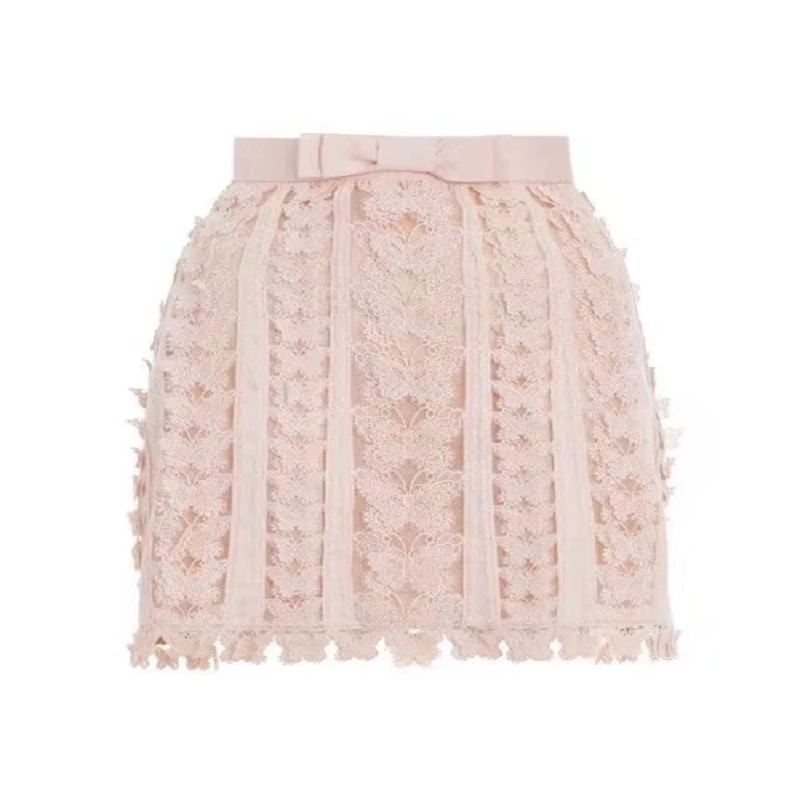 

2021 New Summer Women Vintage Fashion Casual Pink Butterfly Pattern Mini Skirts High Quality