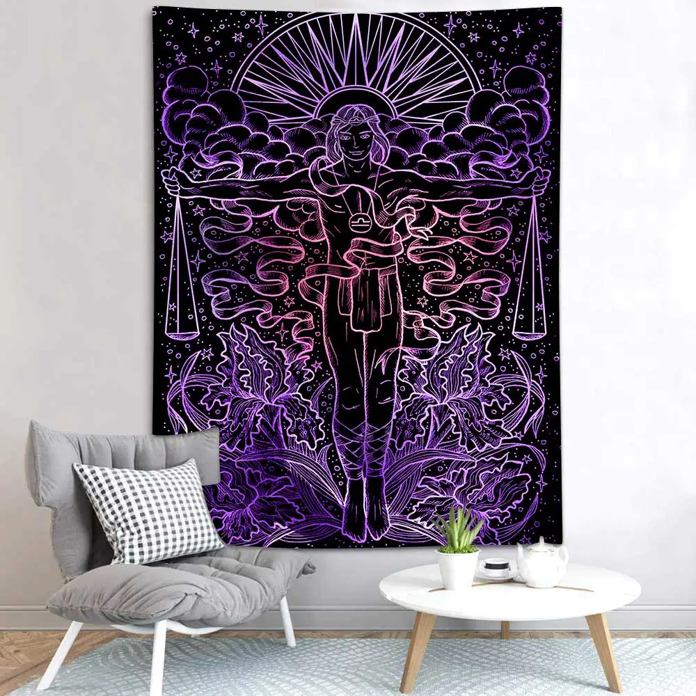 

Simsant Constellations Tapestry Taro Cards Psychedelic Zodiac Moon Art Wall Hanging Tapestries for Living Room Home Dorm Decor