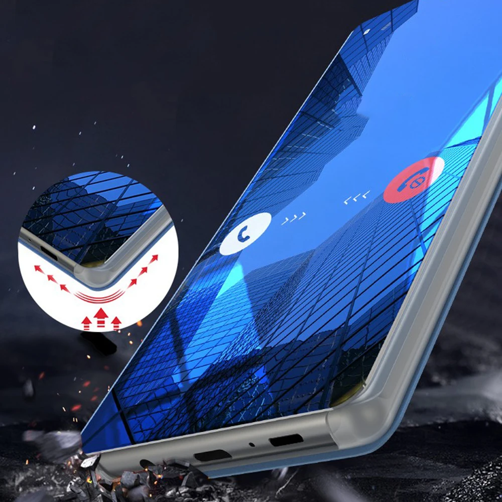 Роскошный зеркальный флип чехол для Samsung Galaxy Note 10 9 8 5 Pro M 20 30 мягкий модный кожаный