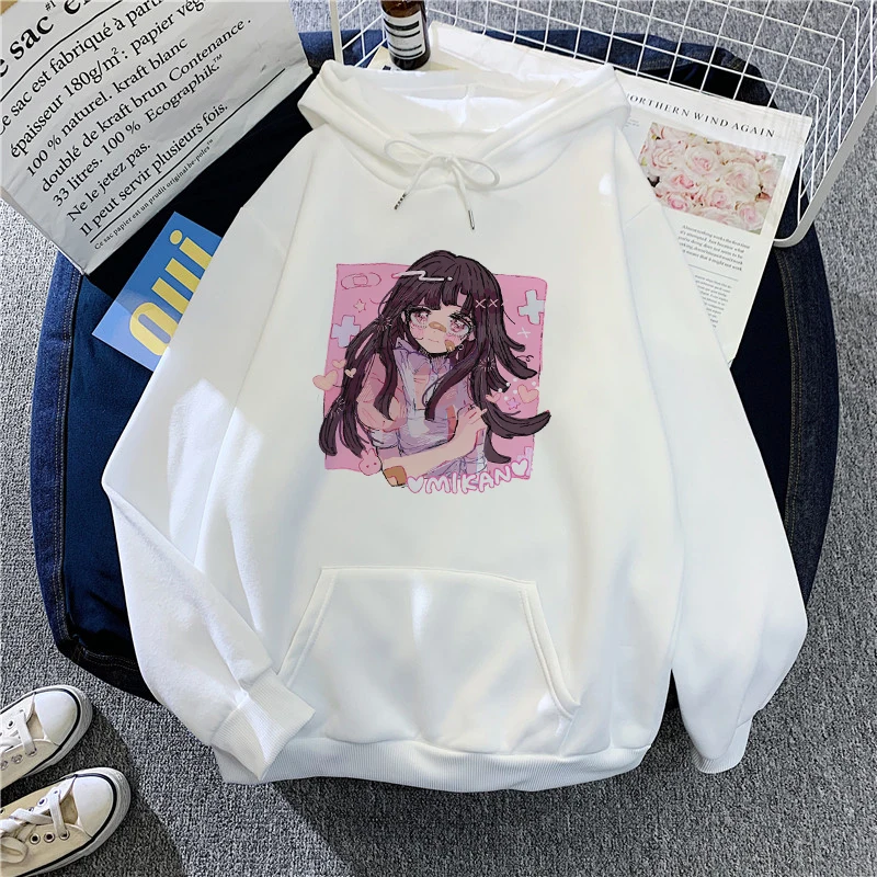 Женская толстовка с капюшоном Kawaii в стиле Харадзюку милым мультяшным принтом