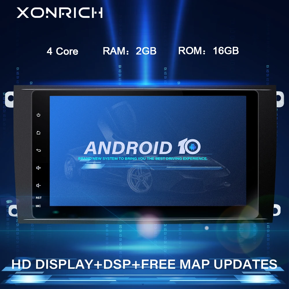 

2 Din Android 10 автомобильный радиоприемник, мультимедийный плеер для Porsche Cayenne 2003 2004 2005 2006 2007 2008 2009 2010 GPS навигация IPS DSP