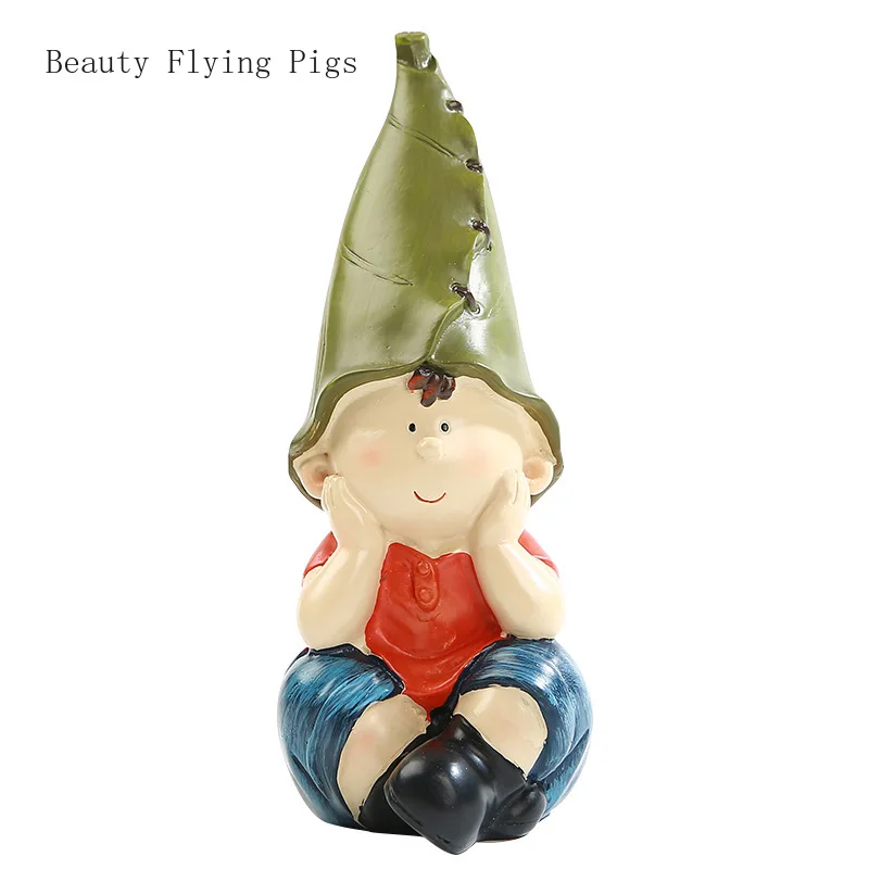 

Home Resin Sculpture Desktop Ornaments Children's Room Dwarf Decor Crafts Balcony Flowerpot Decoration Fun Child Birthday Gifts