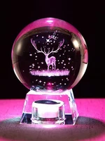 1pcs christmas luminous snow elk crystal ball usb globe night light kids birthday gift new year home decoration