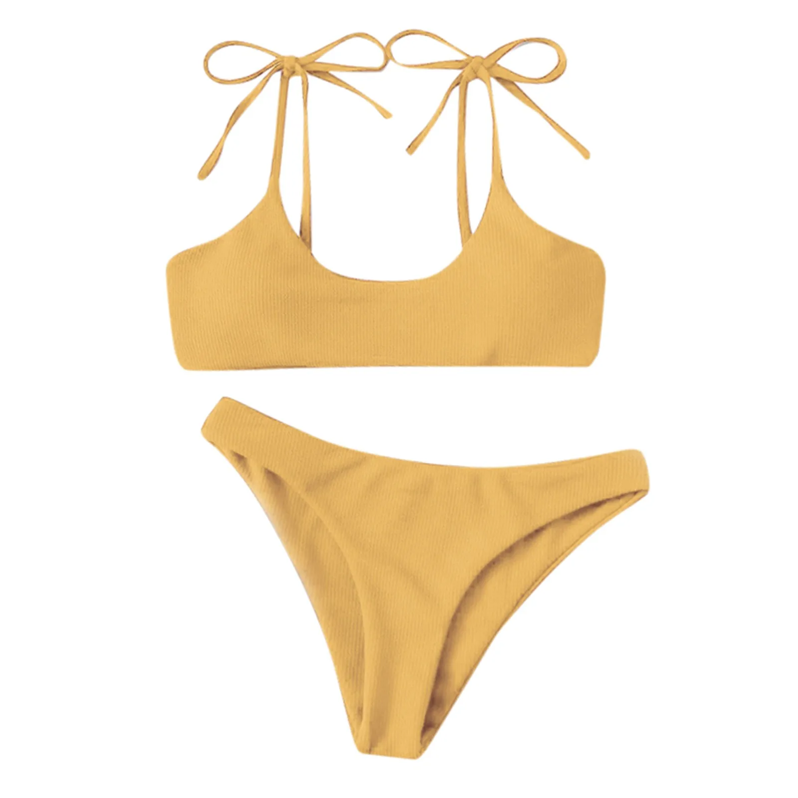

New sexy women bikini high waist belly control two-piece swimwear swimwear beachwear 2021#30