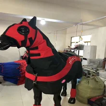 Съемная ветрозащитная одежда для лошади horsecloth одежда с дизайном «Лошадь» коврик с головным чехлом и леггинсами