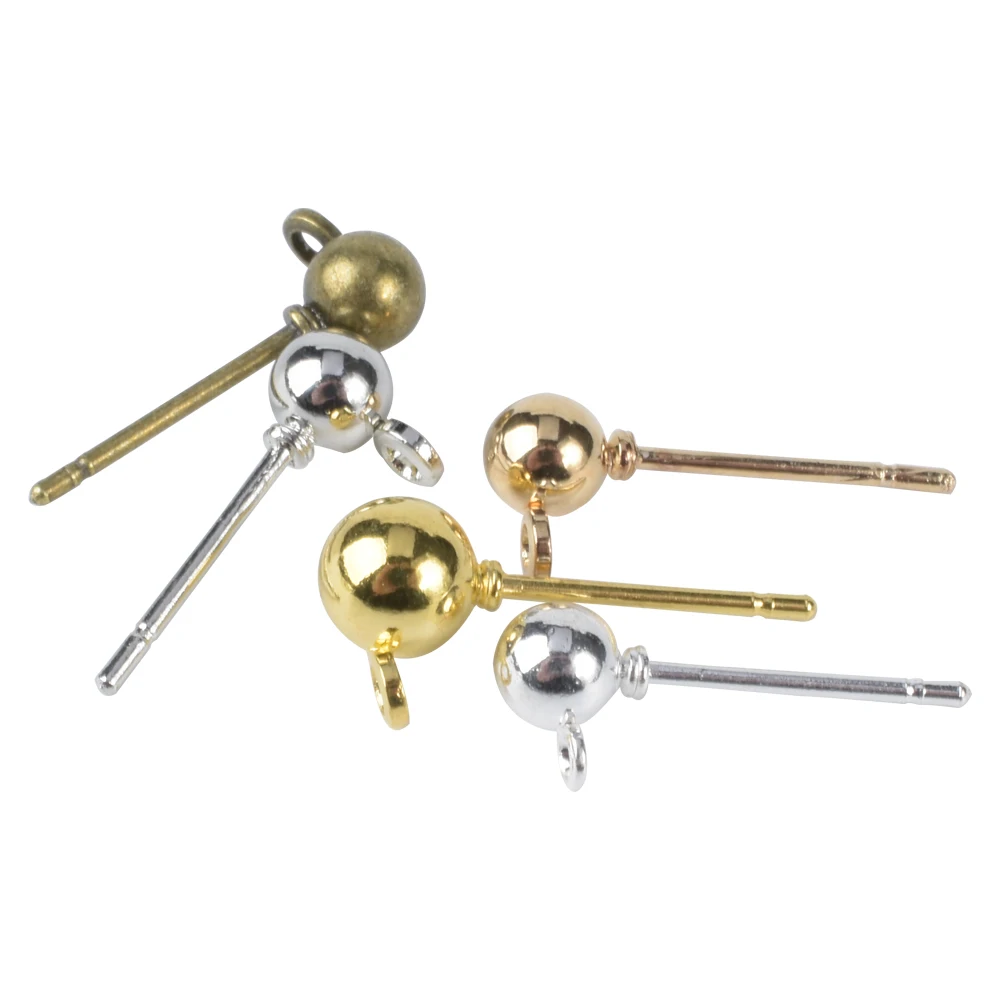 Булавки с шариковой головкой для серег гвоздиков базовые иглы застежкой