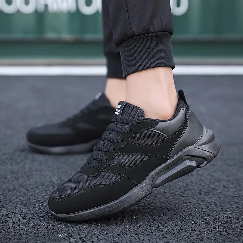 

Men Casual Shoes Sneakers Fashion Light Breathable Solid White Knitting Zapatos Casuales Black Mens Hot Sale Sport