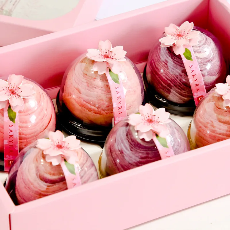 50 шт. креативная круглая маленькая пластиковая коробка упаковка для Луны торта