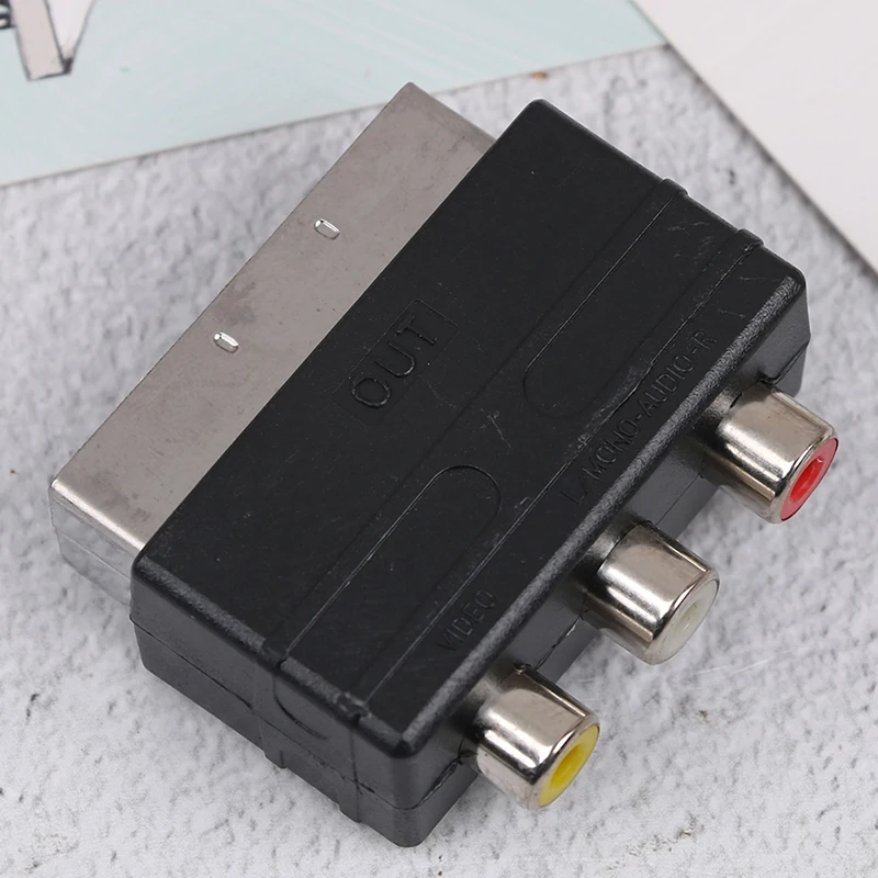 RGB Scart К 3 RCA S видео адаптер Композитный SVHS AV TV Аудио конвертер для DVD рекордер ТВ