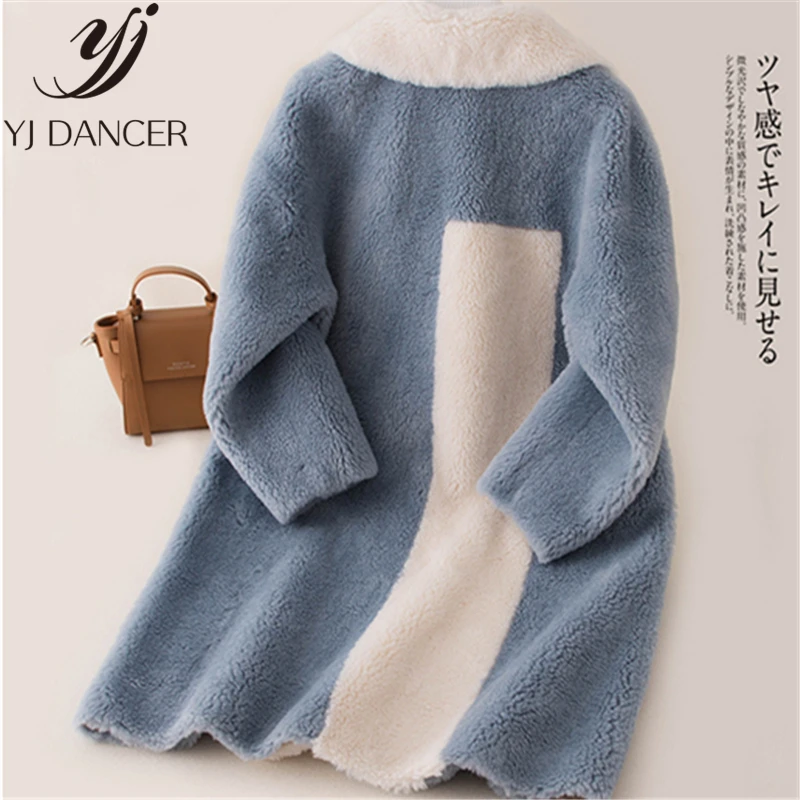 Новинка 2019 Корейская версия Кашемировое зимнее меховое пальто из ягненка