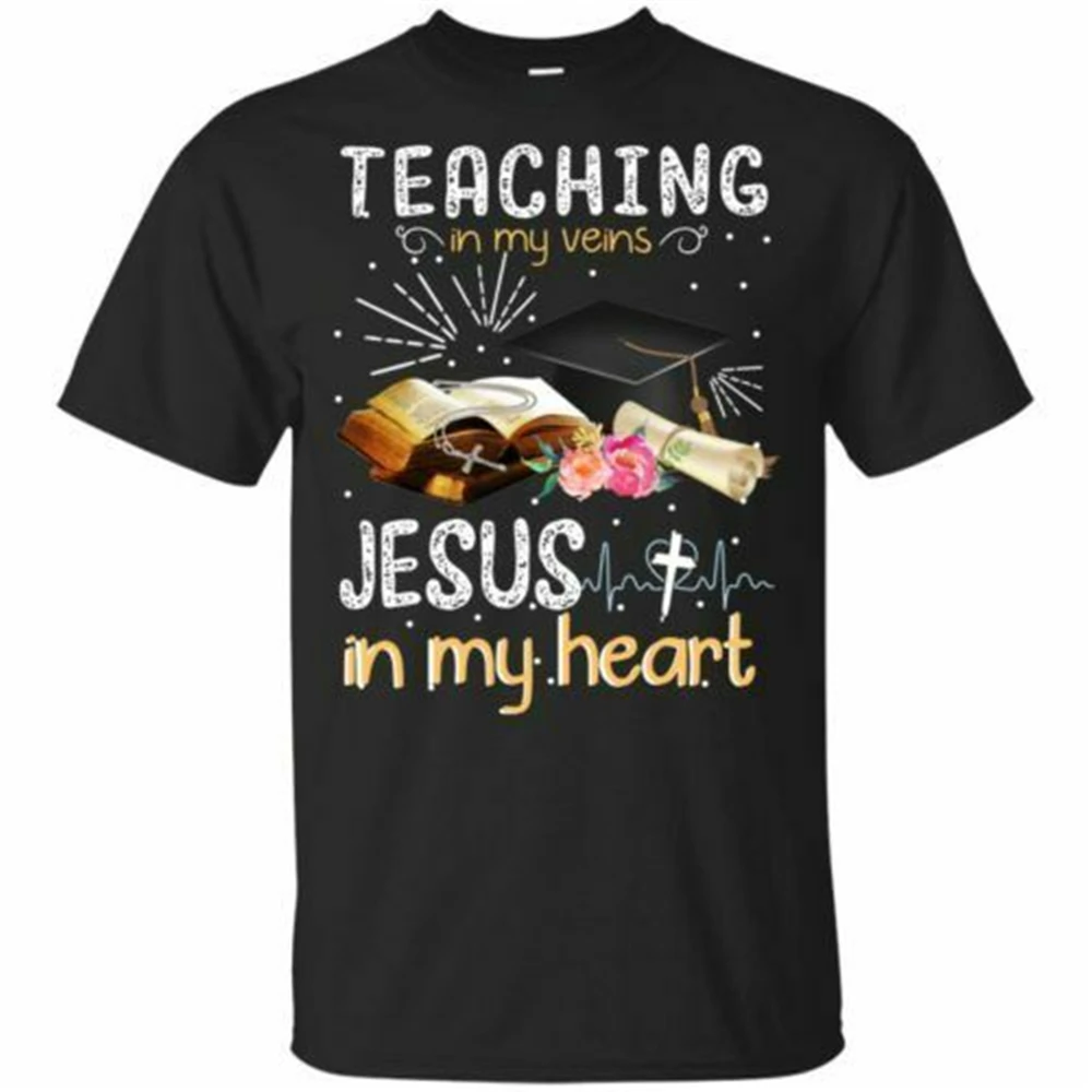 Учение в моих венах Иисуса моем сердце мужская футболка S-3Xl для молодежи среднего