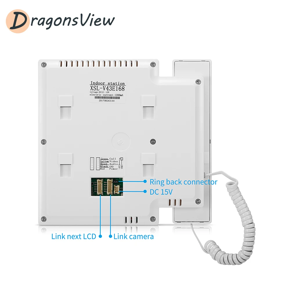 Видеодомофон Dragonsview 4 3 дюйма проводной дверной звонок видеодомофон 1000TVL