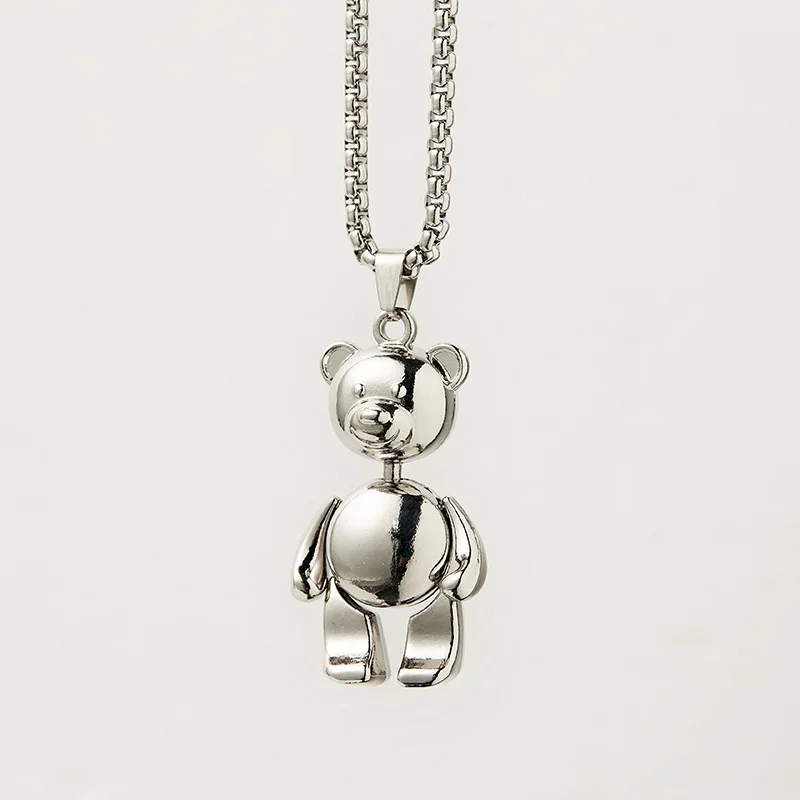 

Jewelry 2020 Costume Jewelry Woman Necklace Metal Bear Necklace Pendant Suspension Men's Chain Gothic Women Neck Pendant Chain