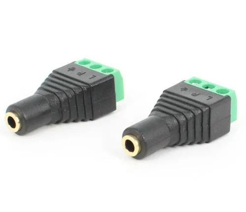 

10pcs/lot 3.5mm Stereo Audio Video Female to 3 Screw Terminal Female Headphone Balum Converter Adapter