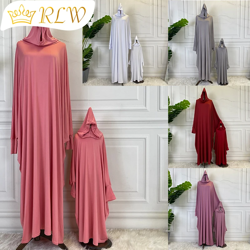 

Muslim Islamic Clothing Abaya Mom And Daughter Modest Hijab Dress Vestidos Matching Outfits Women Dresses Turkish Arabic Kaftan