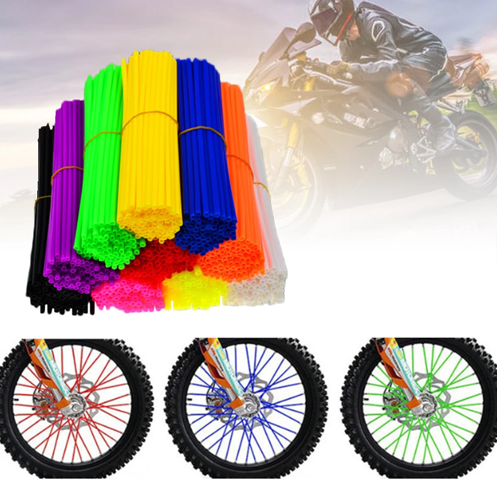 Motorcycle Accessories 72 Pcs Universal Spoke Skins Covers 17 cm/6.7&quot Dirt Bikes Wheel Decoration Protection Cover |