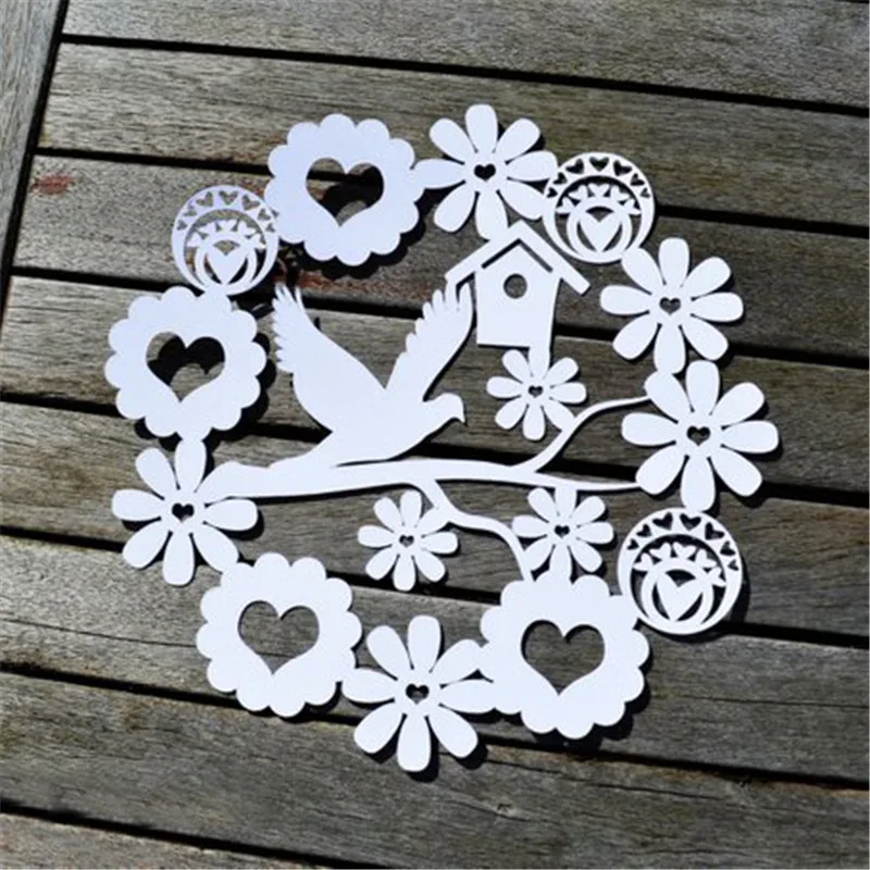 DiyArts цветочные круглые штампы Сова Луна Любовь Птица металлические Вырубные