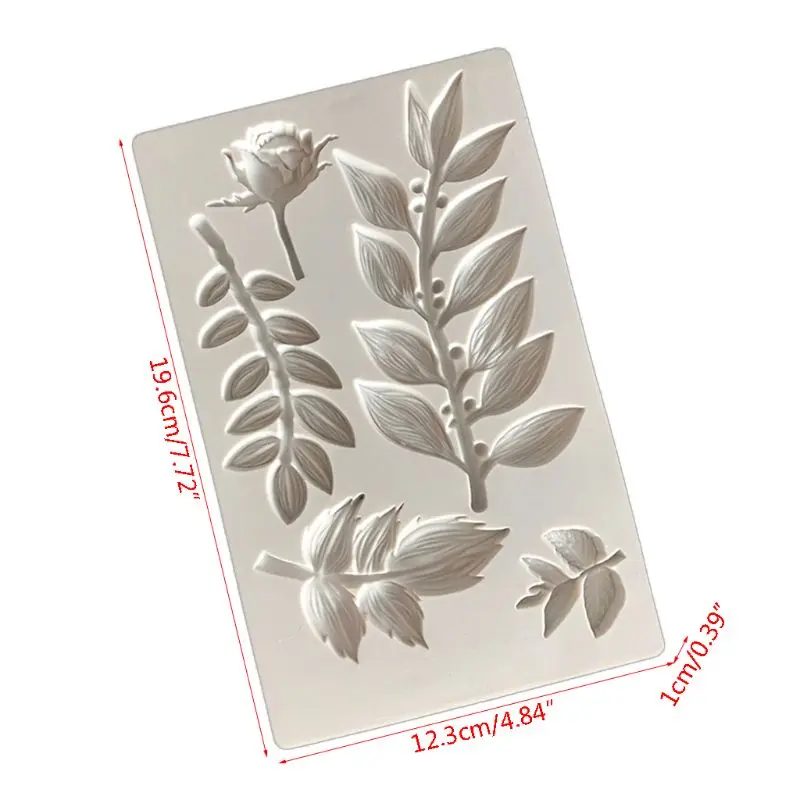 

Rose Flower Leaf Vine Branch Silicone Mold Clay Fondant Mold DIY Cake Decoration Tool Candy Sugar Cookies Chocolate Mould Baking