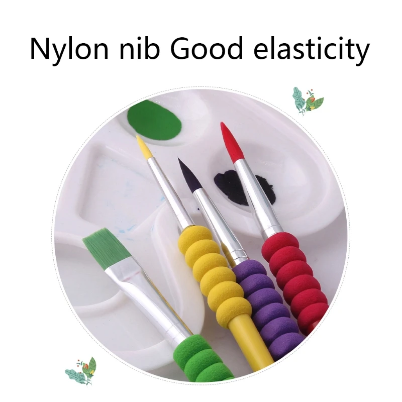 

4 Pcs Plastic Handle Watercolor Paint Pen Nylon Hair Drawing Art Accessories