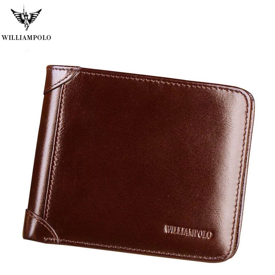 

Men Wallet Short Credit Card Holder Bifold Trifold Genuine Leather Multi Card Case Organizer Purse Black Brown pl285