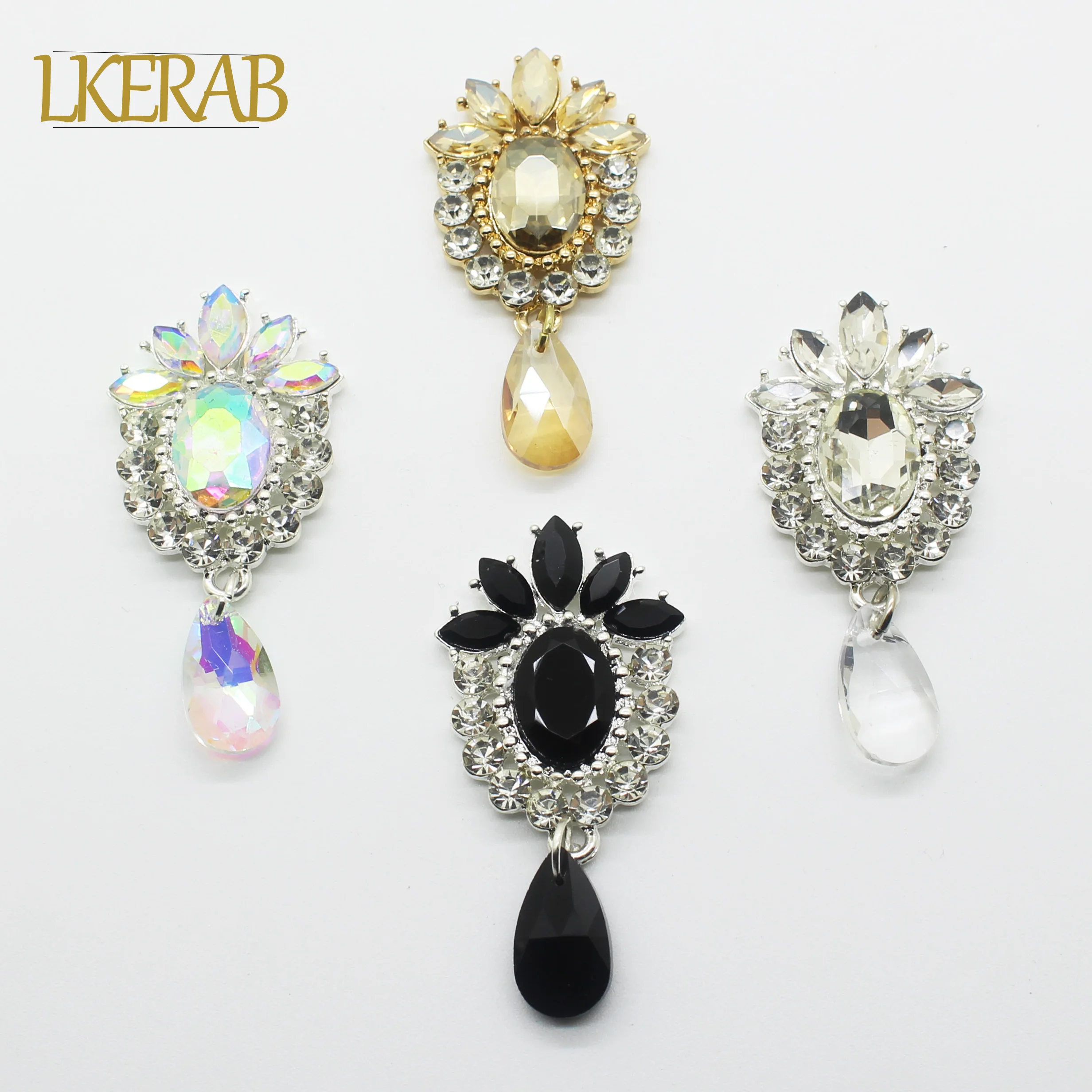 LKERAN 100% Новые Хрустальные пуговицы в стиле бохо для свадебной Подвески Красное