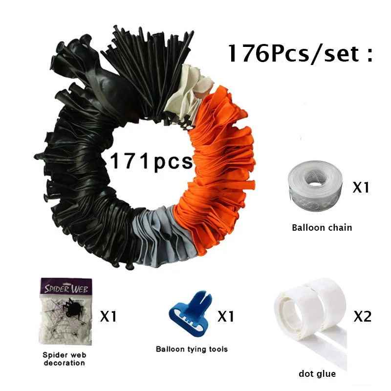 Kit de arco de guirnalda de globos de Halloween, ara&ntilde;a artesanal, guirnalda de globos para decoraci&oacute;n de fiesta, globo, decoraci&oacute;n de Halloween-3