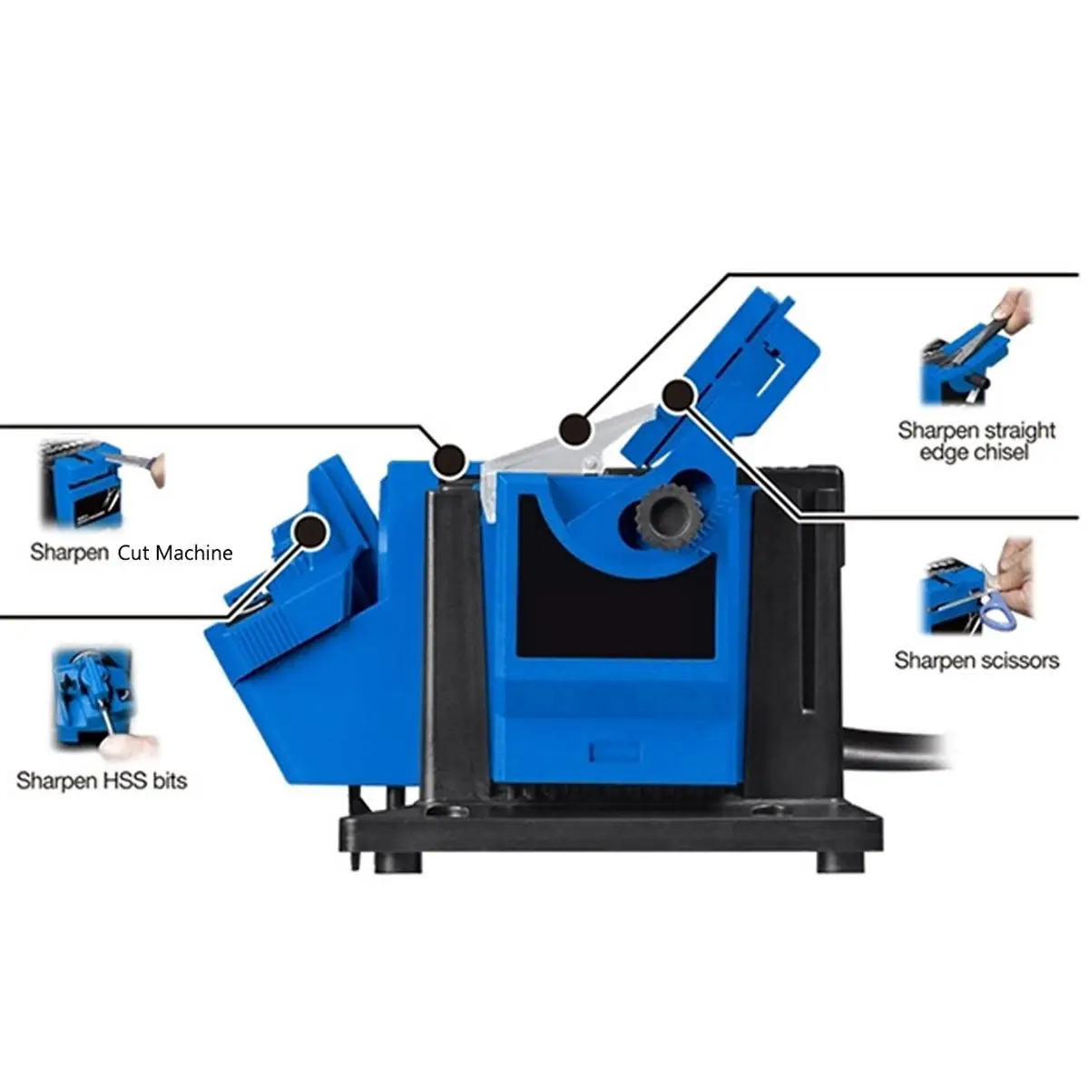 

3 In 1 Professional Electric Knife Sharpener Drill Sharpening Machine Kitchen Knife Sharper Grinder Sharpener 96W 220V