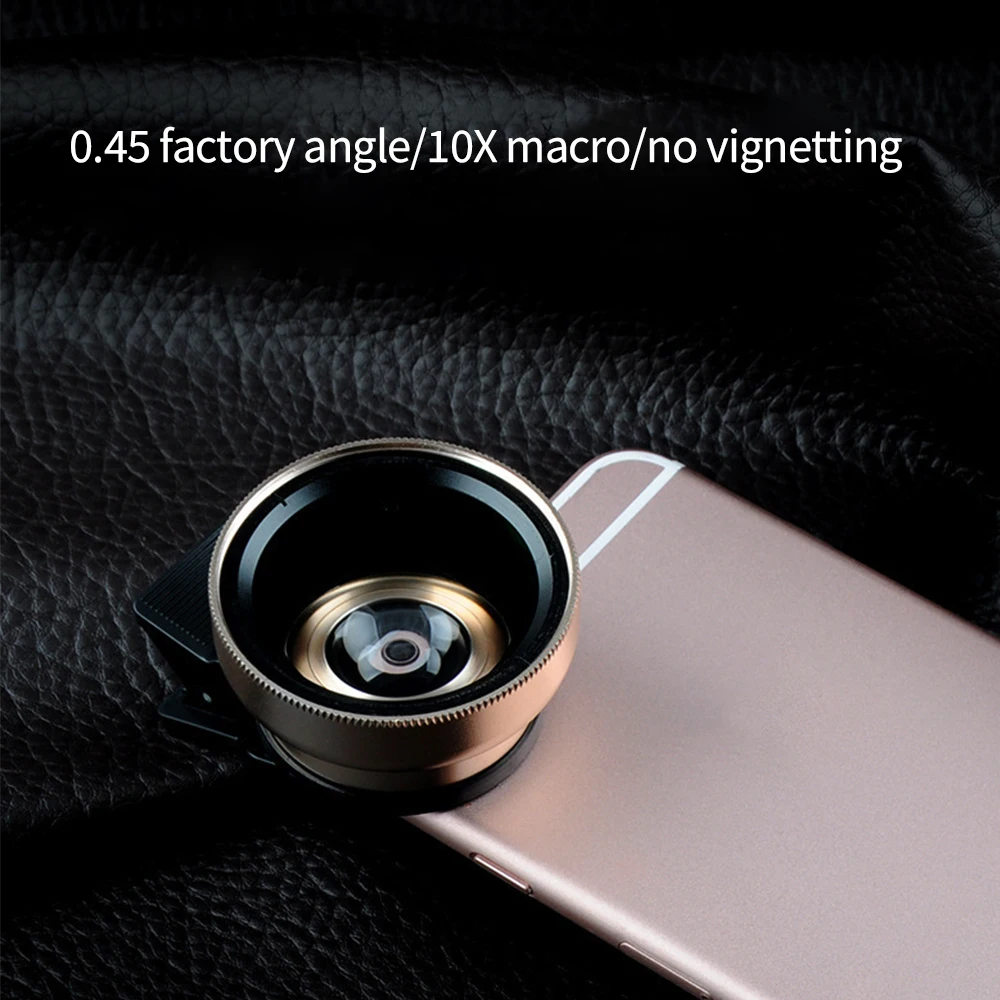 Широкоугольный объектив для телефона 0.45X Super Wide + 12.5X Macro HD Camera Clip Len iPhone Samsung Xiaomi