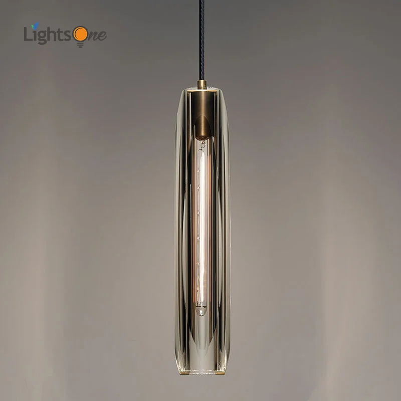 

Postmodern all-copper light luxury crystal pendant light bedroom bedside living room dining bar table single head pendant lamp
