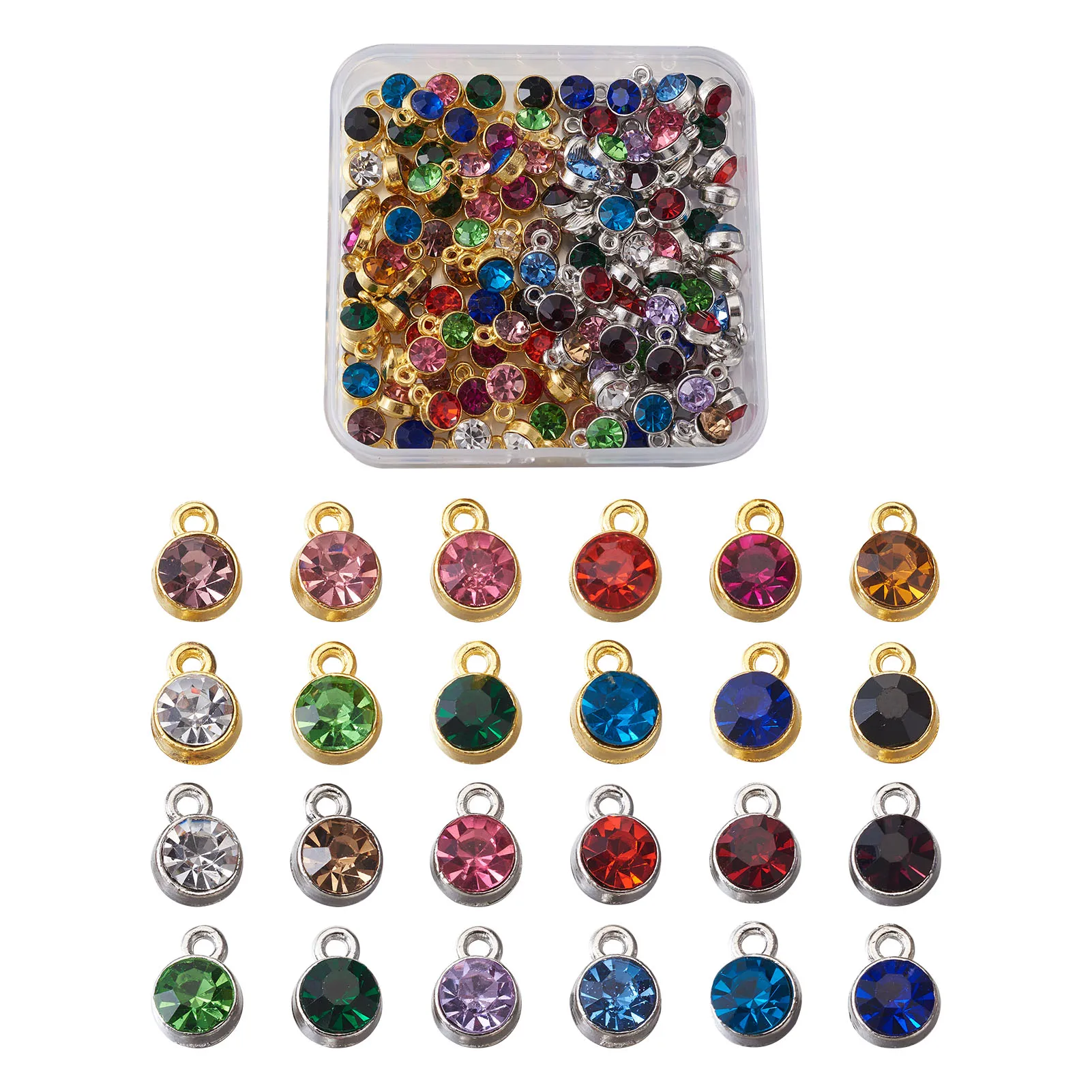 1 коробка оправа из латуни и сплава со стеклянными Стразы Ближнего Востока