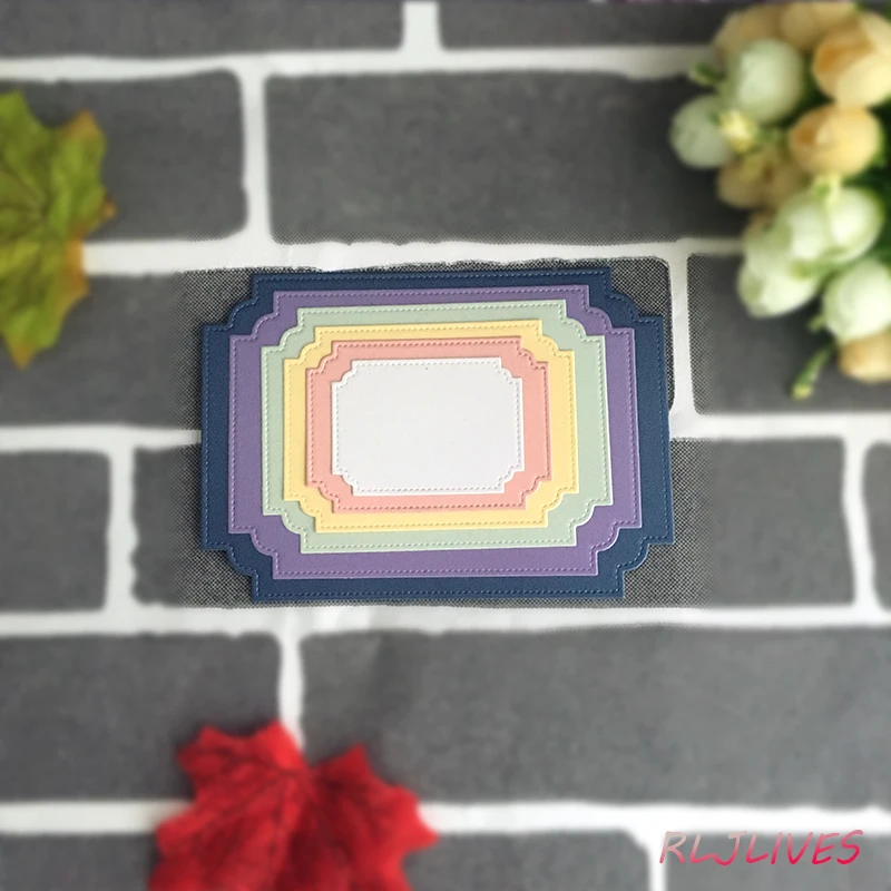 6 шт./компл. волнистые Прямоугольные рамки режущие штампы трафареты для DIY