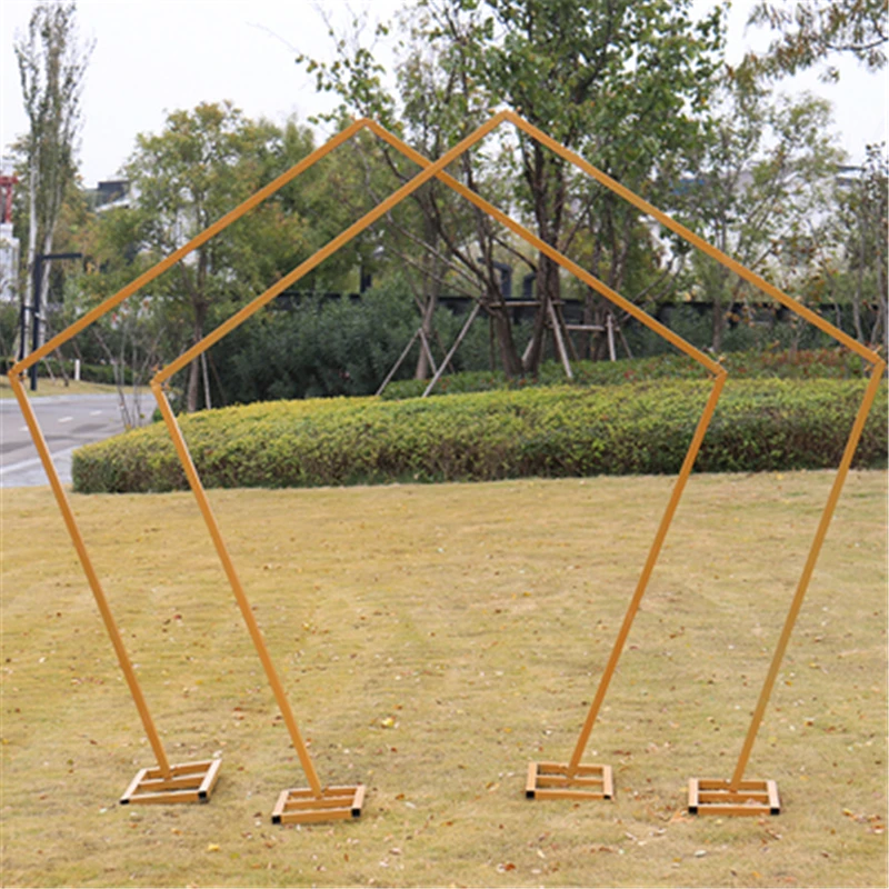 

Wedding Background Frame Wrought Iron Flower Stand Home Birthday Party Background Wall Decorative Shelf Gold White