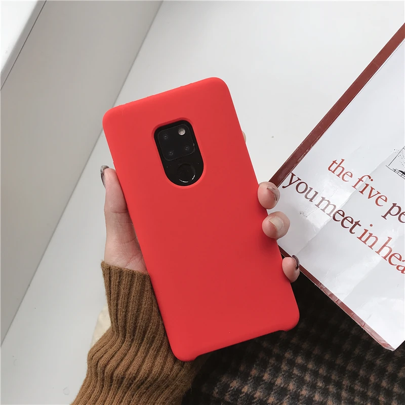 Red Для huawei mate 20 Pro Чехол, мягкая Жидкая силиконовая задняя крышка для huawei mate 20 X Nova 5 чехол 10 Pro P20 P30 Lite противоударный чехол - Цвет: Red