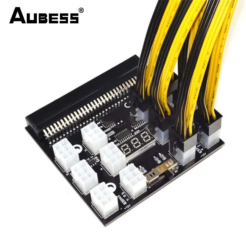 

Aubess Power Module Breakout Board Kits With 12pcs 17pcs 6Pin To 6+2 8Pin Power Cable For HP 1200W 750W PSU Server GPU BTC Minin