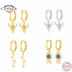 Серьги-подвески женские из серебра 925 пробы в виде Головы Быка