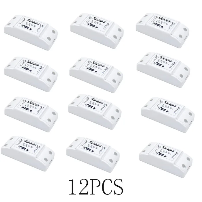 12 pcs 2-10 шт. SONOFF Basic DIY беспроводной Wifi переключатель умный дом пульт дистанционного управления Автоматизация релейный модуль управления ler работа с Alexa - Bundle: 12 pcs